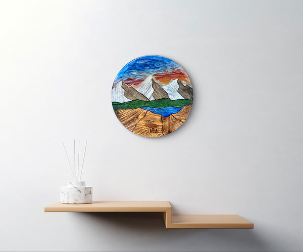 "Mountain Wanderer" (Sunset Sky w/ Moose)