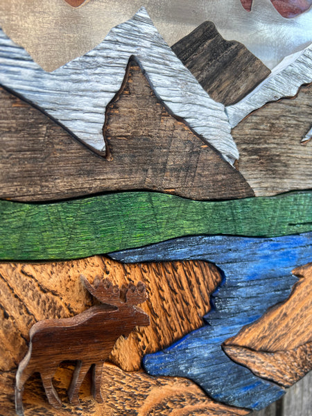 "Wild Places" (Sunset Sky w/ Moose)