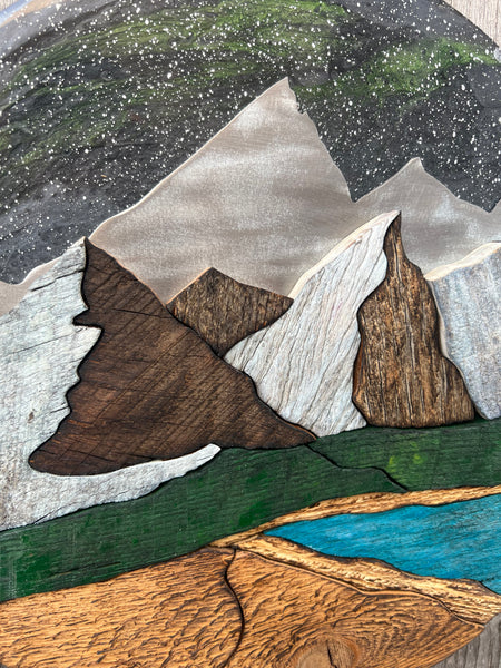 "Luminous Peaks" (Northern Lights Sky)