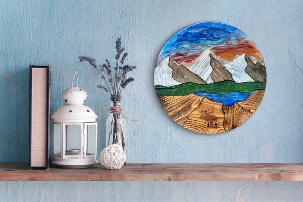 "Mountain Wanderer" (Sunset Sky w/ Moose)