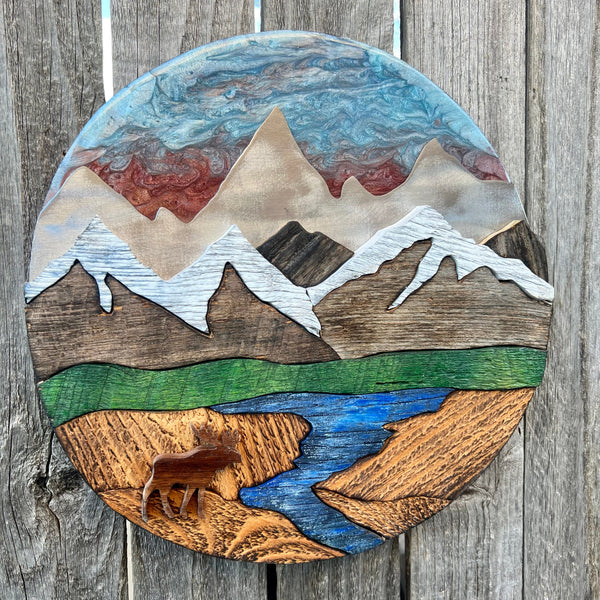 "Wild Places" (Sunset Sky w/ Moose)