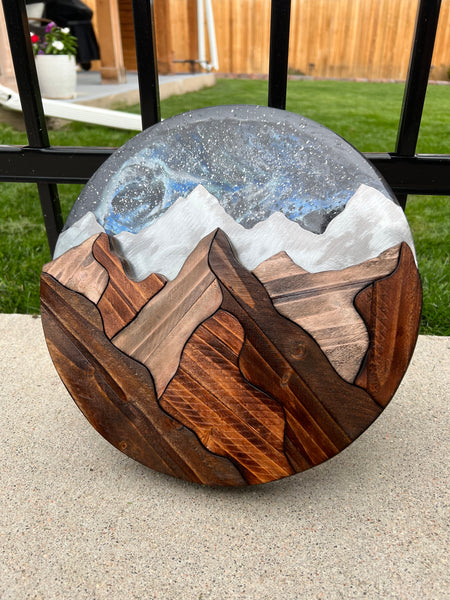 "Stargazing" Resin Piece  (12 in Round)