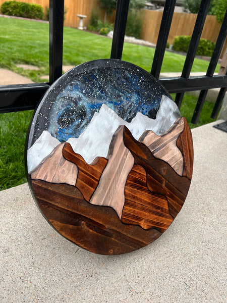 "Stargazing" Resin Piece  (12 in Round)