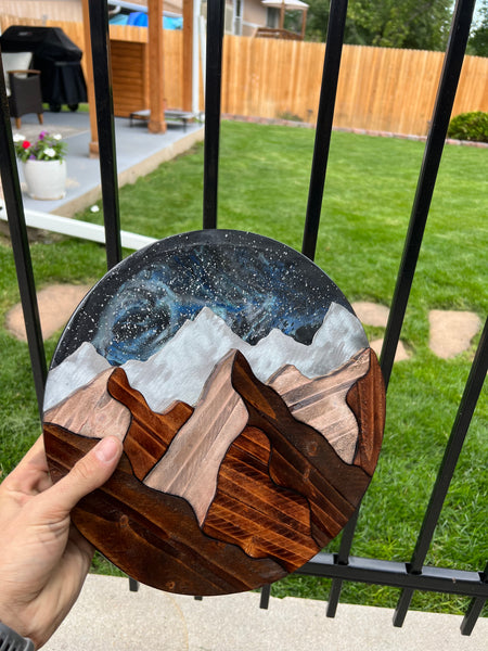 "Stargazing" Resin Piece  (12 in Round)