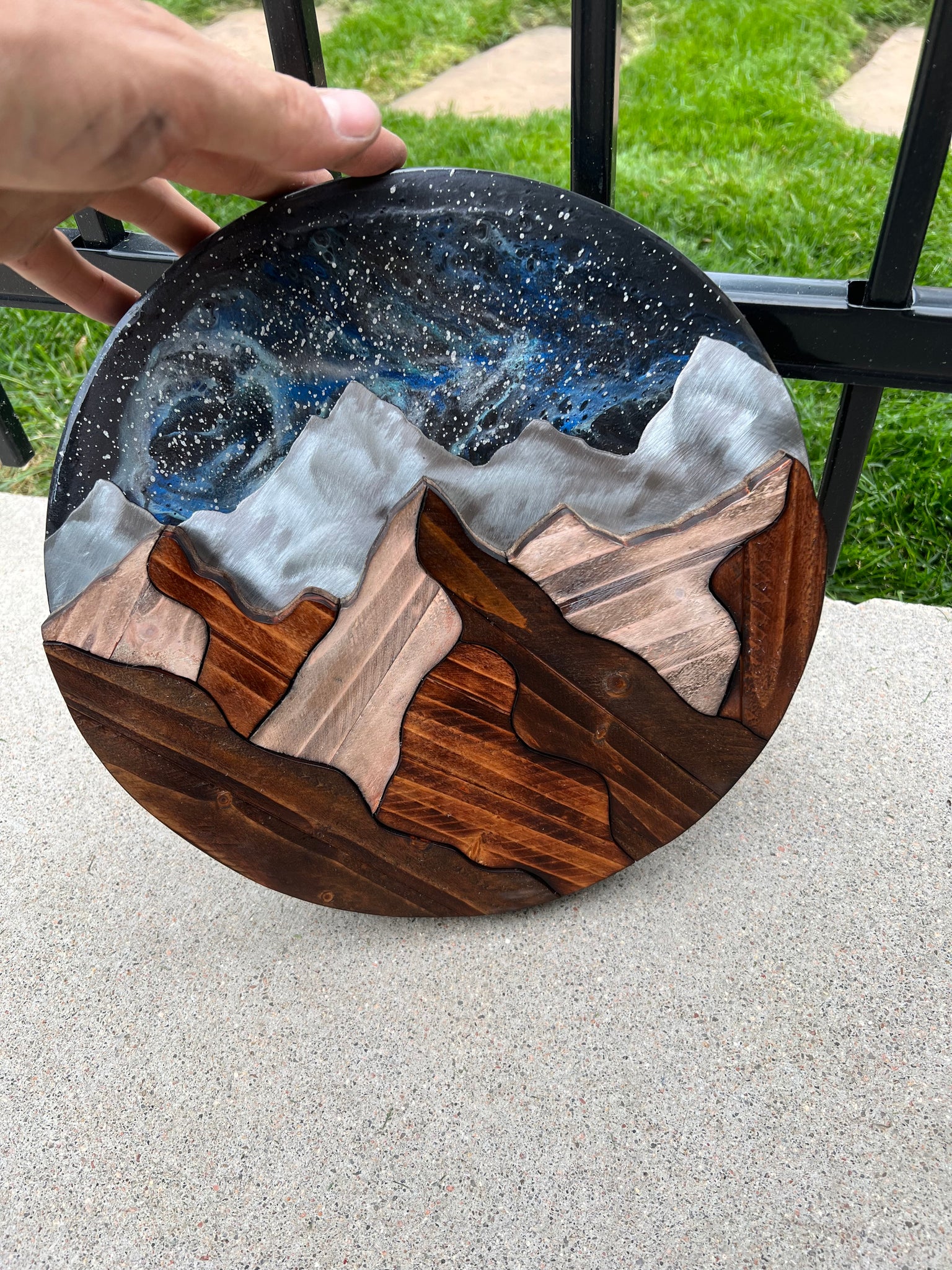 "Stargazing" Resin Piece  (12 in Round)