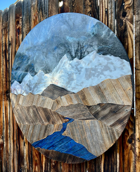 "Peaks Among the Stars” Resin Piece  (36in Round)