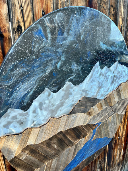 "Peaks Among the Stars” Resin Piece  (36in Round)