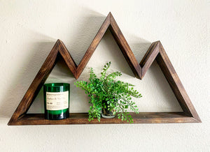 Wood Burned Mountain Shelf