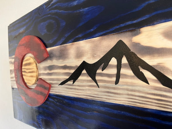 Wood Burned Classic Colorado Flag